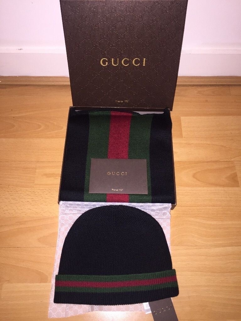 LOUIS VUITTON/GUCCI SCARF \u0026 HAT SET 
